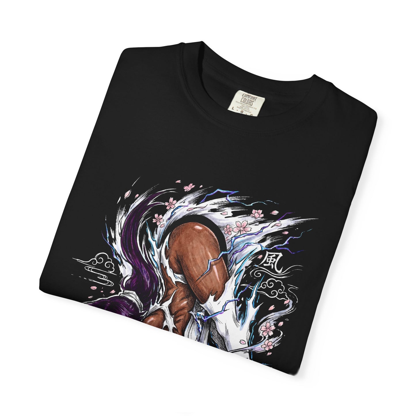 Purple Haired Lightning Flash Goddess Cat Form Stealth Warrior Fan Art Portrait Premium T-Shirt