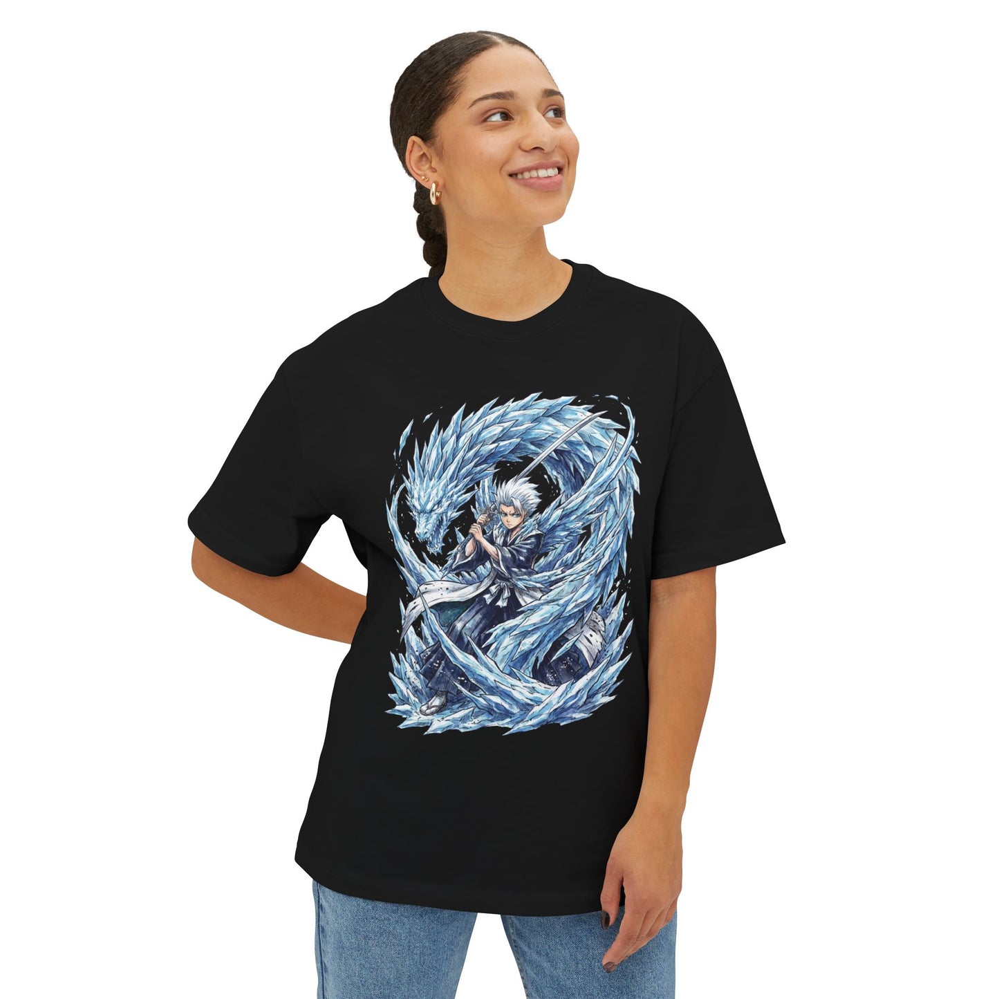 Tōshirō Hitsugaya Bleach 10th Division Captain Fan Art Premium Oversized Unisex T-Shirt