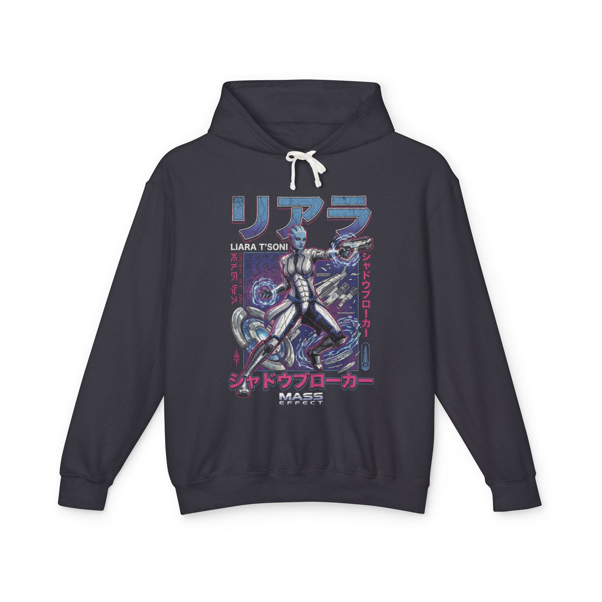 Mass Effect Liara Shadow Broker Katakana Poster Fan Art Hoodie