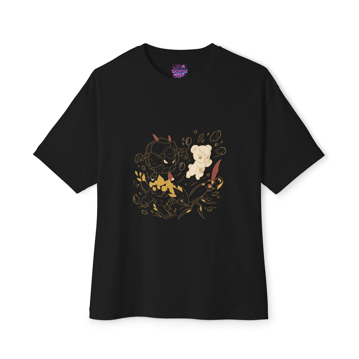 Aniimo Earth Team Bouldus Cubbo Minespine Waleetle Gold Line Art Art - Oversized Premium Tee