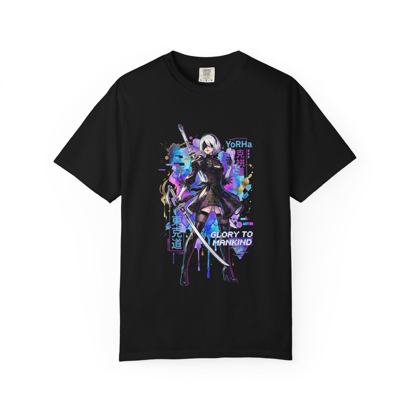 2B NieR Automata Vaporwave Synthwave Blindfold Aesthetic Icon Premium T-Shirt