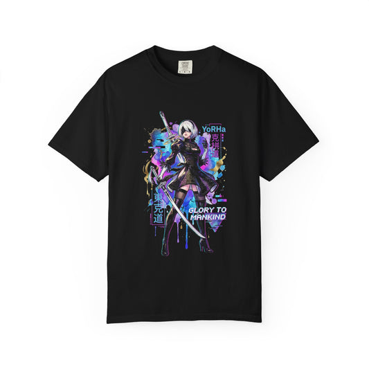 2B NieR Automata Vaporwave Synthwave Blindfold Aesthetic Icon Premium T-Shirt