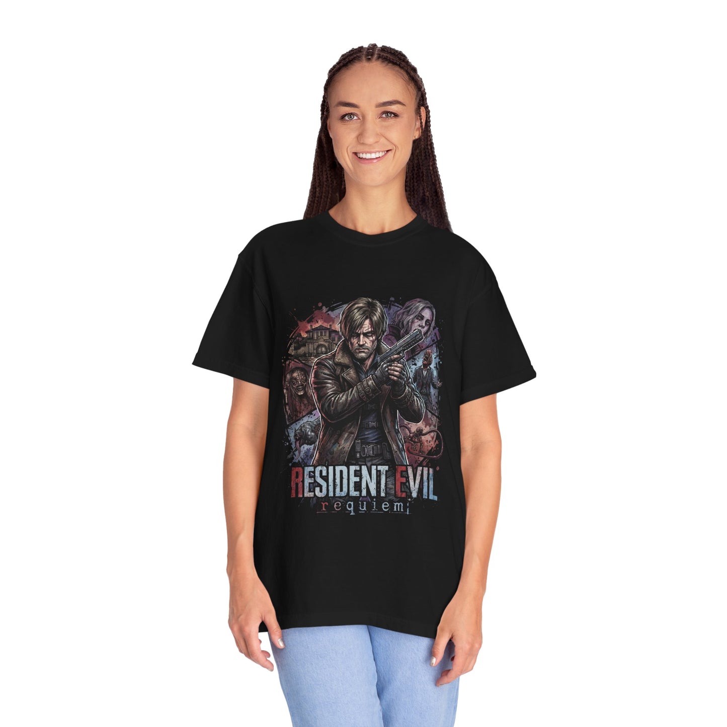 Resident Evil Requiem Leon S Kennedy Chainsaw Wielder Grunge Art Premium T-Shirt