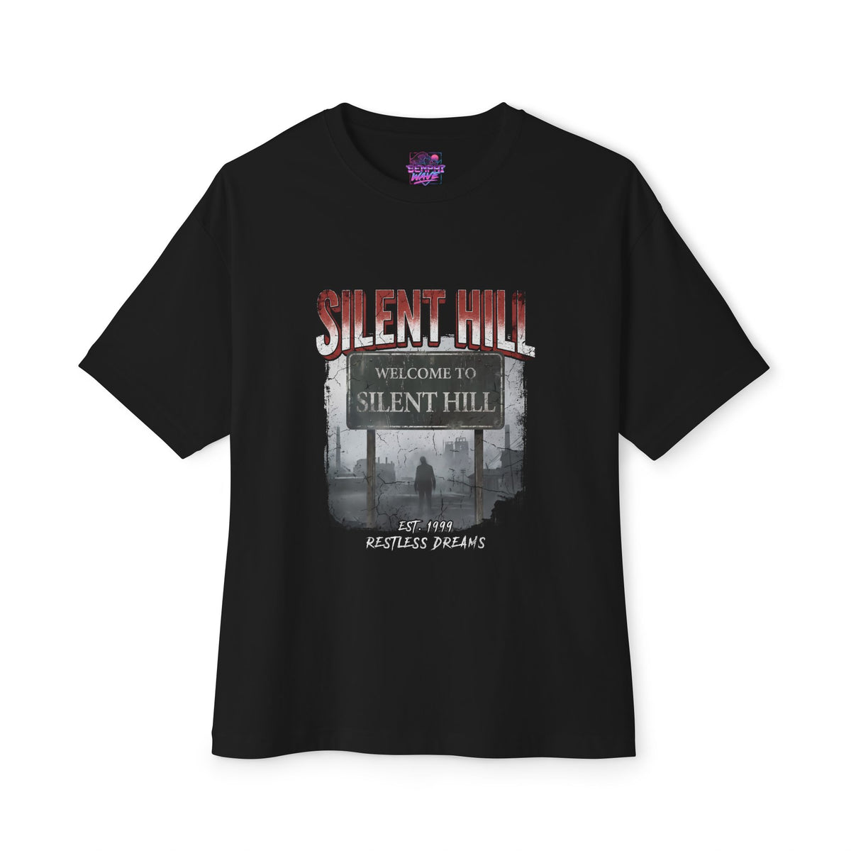 Silent Hill Welcome Sign Foggy Town Restless Dreams Oversized T-Shirt