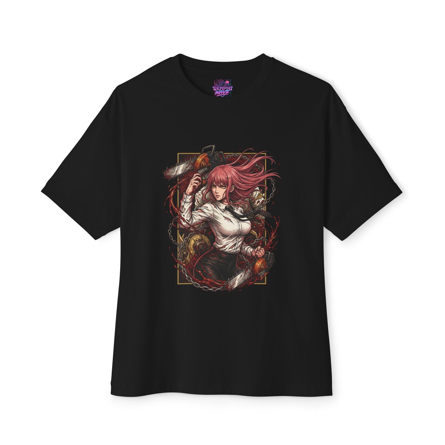 Chainsaw Man Denji Devil Hybrid Chainsaw Arms Fight Art Premium Oversized Unisex T-Shirt