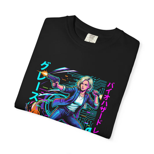 Cyberpunk synthwave Retro RE9 Grace Ashcroft Raccoon City Return Art Premium T-Shirt
