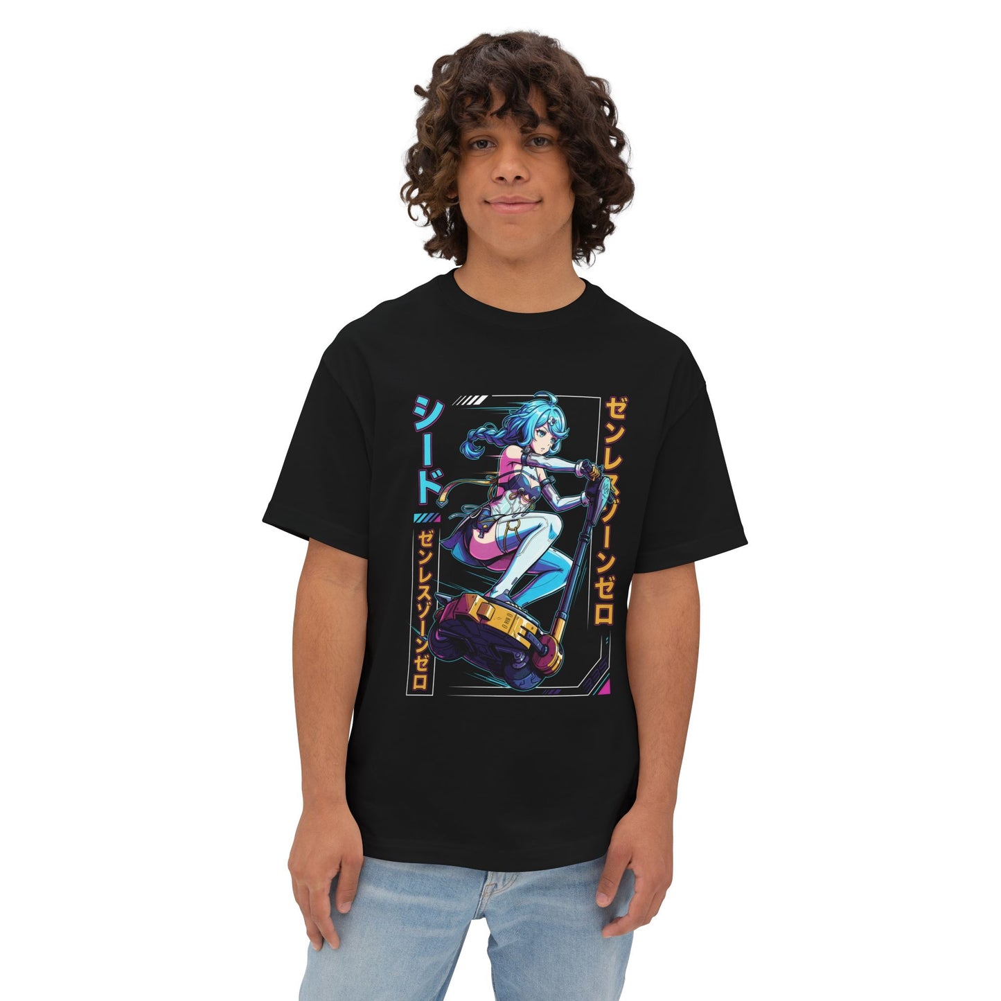 Zenless Zone Zero Seed Vaporwave Neon Pilot Portrait Premium Oversized Unisex T-Shirt