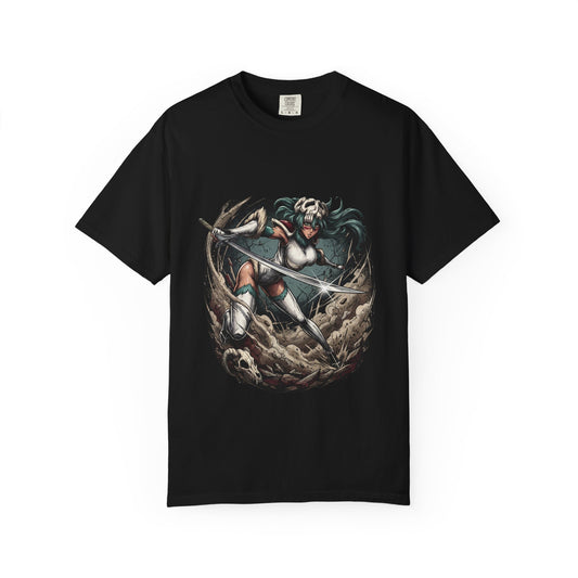 Number 3 Warrior Look Inspired – Tall Curvy Green Hair Battle Pose Premium T-Shirt