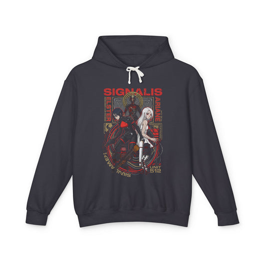 Signalis Elster Ariane Retro PS1 Moon Gazing Tragic Couple Unisex Premium Hoodie