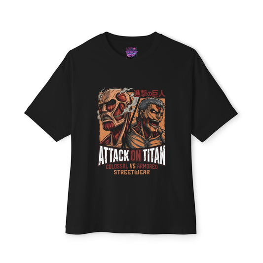 Attack on Titan Colossal And Armored Titans Anime Manga Graphic Tee Premium Oversized Unisex T-Shirt