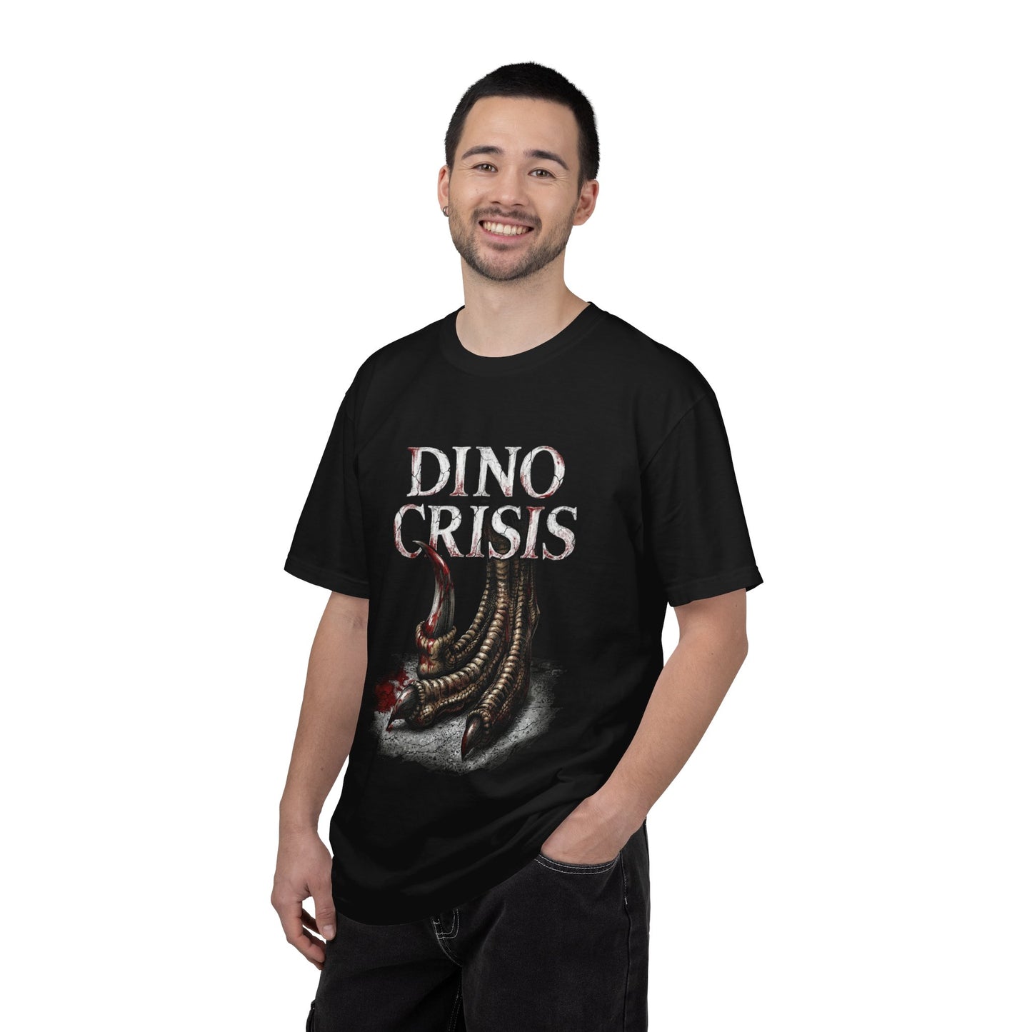 Dino Crisis 1999 Cover Art Velociraptor Claw Bloody Foot Portrait Premium T-Shirt