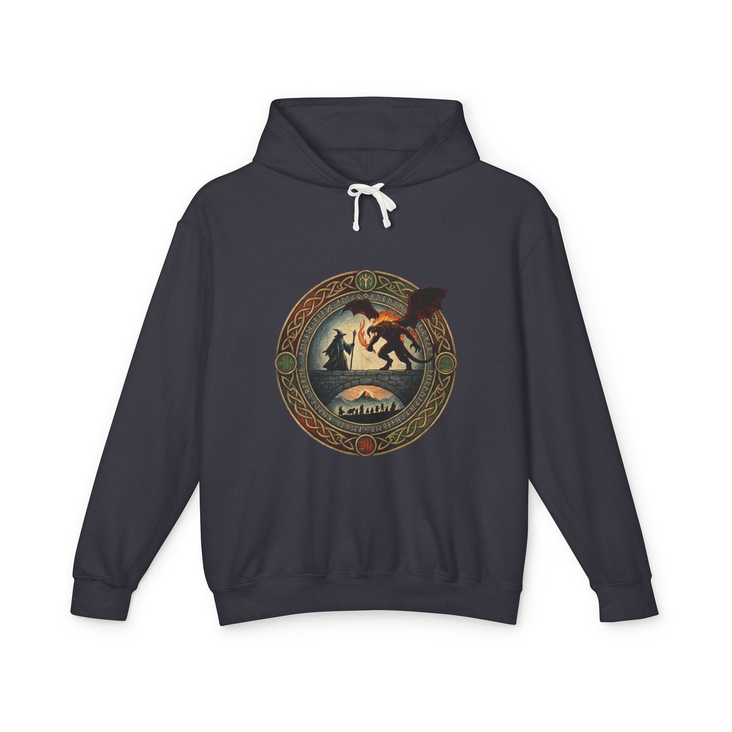 Fellowship Crest Gandalf Fighting the Balrog Unisex Premium Hoodie