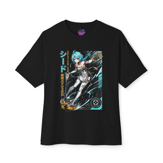 Seed Zenless Zone Zero 80s Neon Scooter Mecha Art Premium Oversized Unisex T-Shirt