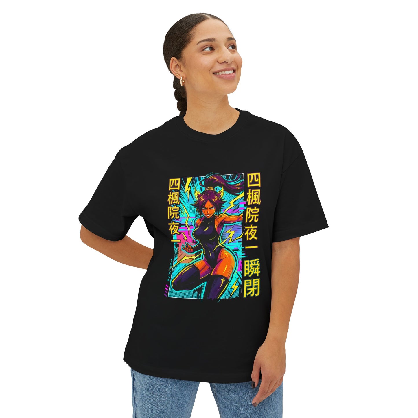 Yoruichi Shihouin Bleach Soul Reaper Captain Defector Icon Portrait Premium Oversized Unisex T-Shirt
