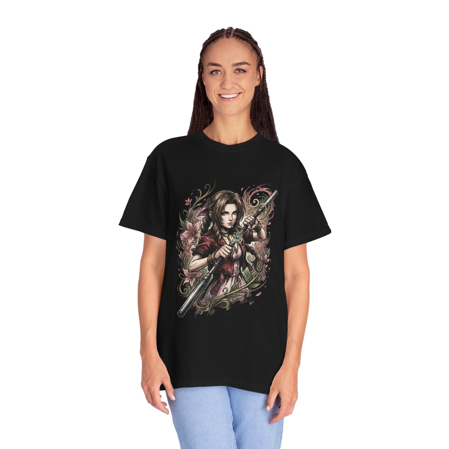 FF7 Aerith T-Shirt | Flower Girl Cetra Final Fantasy VII Gaming Tee Premium T-Shirt