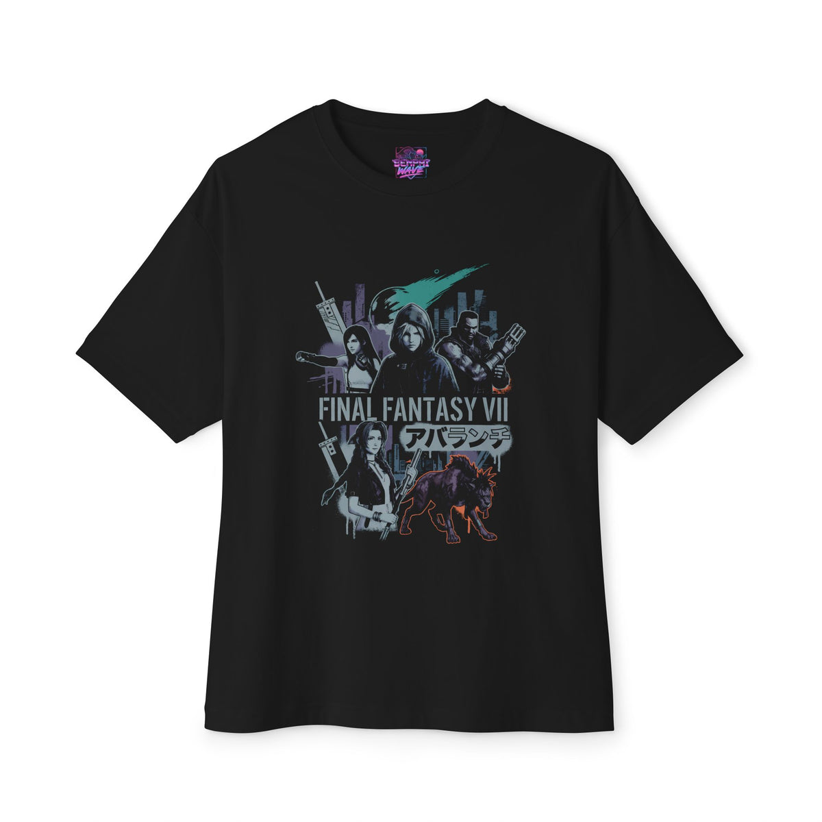 Final Fantasy VII Avalanche Crew Meteor Katakana Oversized T-Shirt