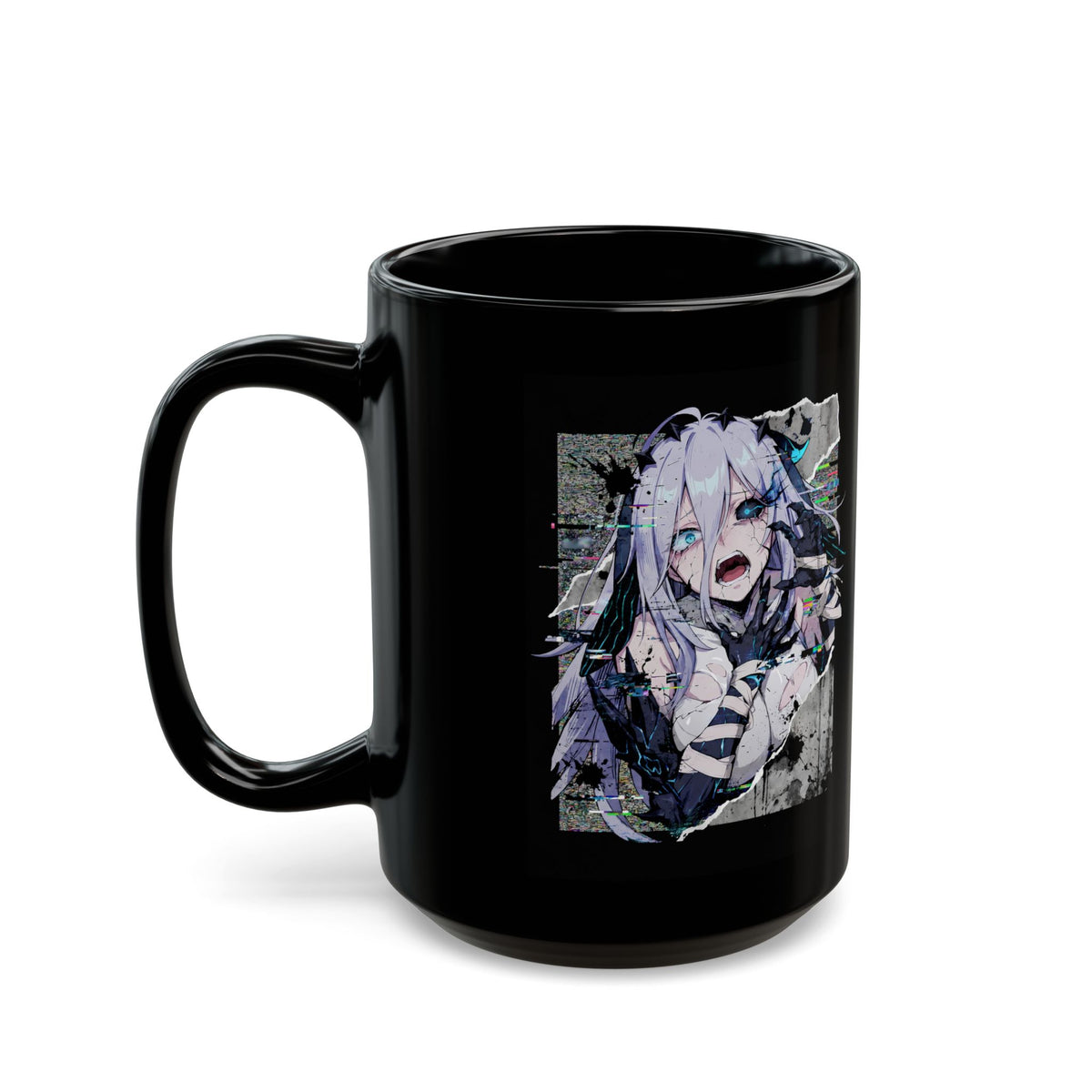 Narja Chaos Zero Nightmare Glitch Horror Portrait Black Mug