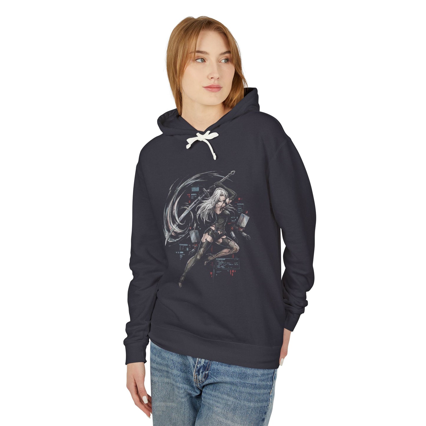 A2 Nier Automata Long Hair Rogue Android Unisex Premium Hoodie