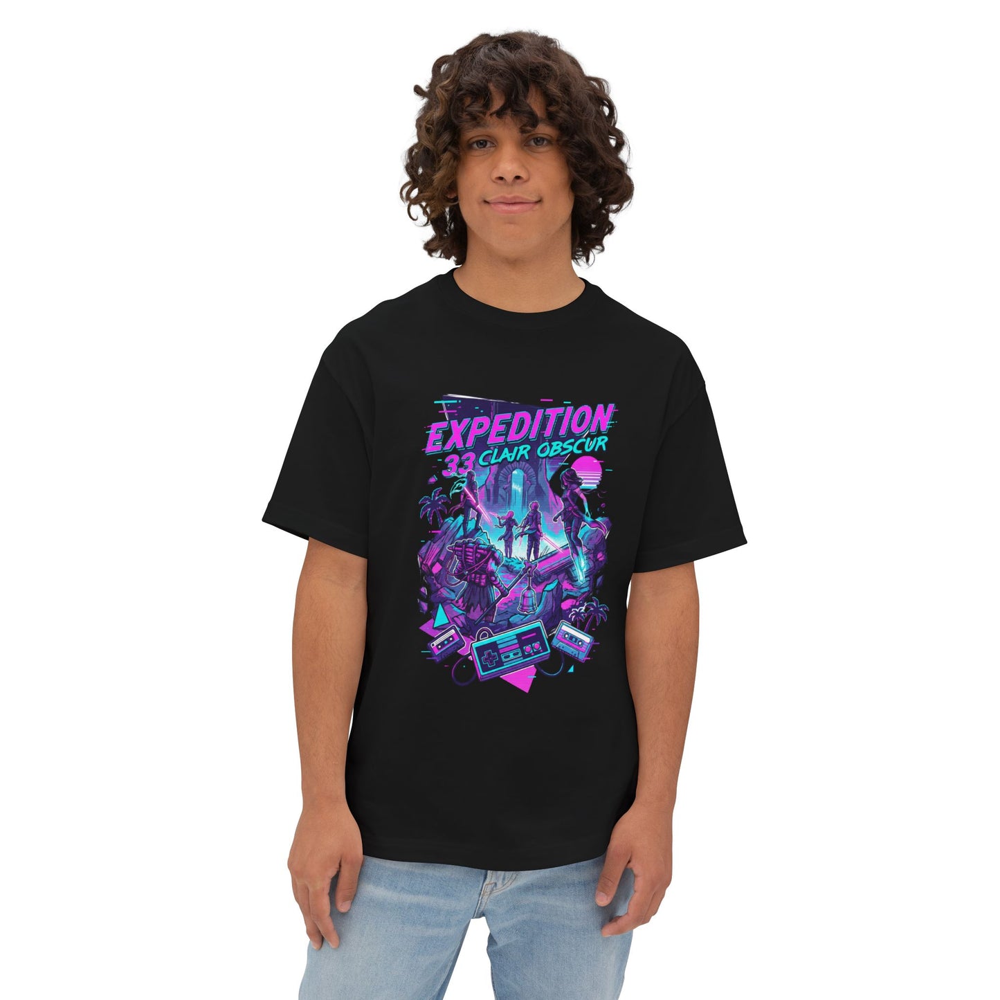 Clair Obscur Paintress Boss Retro Pixel Expedition Facing Design Premium Oversized Unisex T-Shirt