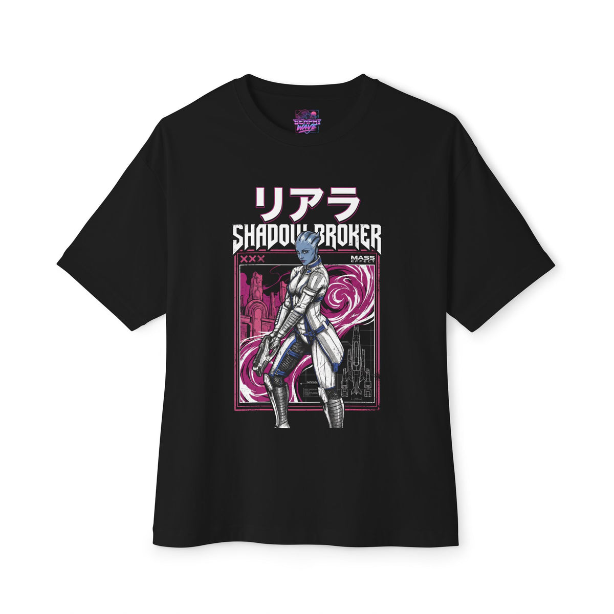 Mass Effect Liara Shadow Broker Pink Vortex Fan Art Oversized T-Shirt