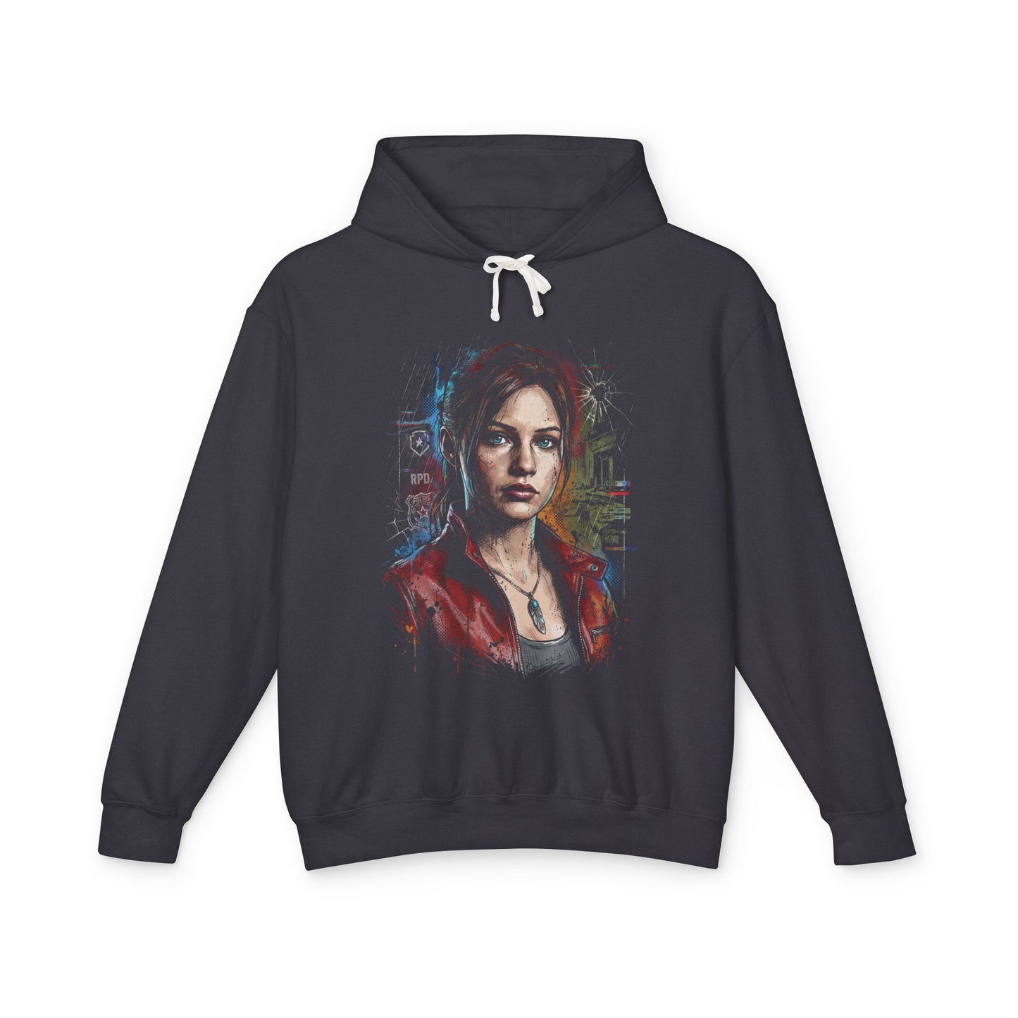 RE Claire Redfield Auburn Hair Shoulder Holster Horror Design Unisex Premium Hoodie