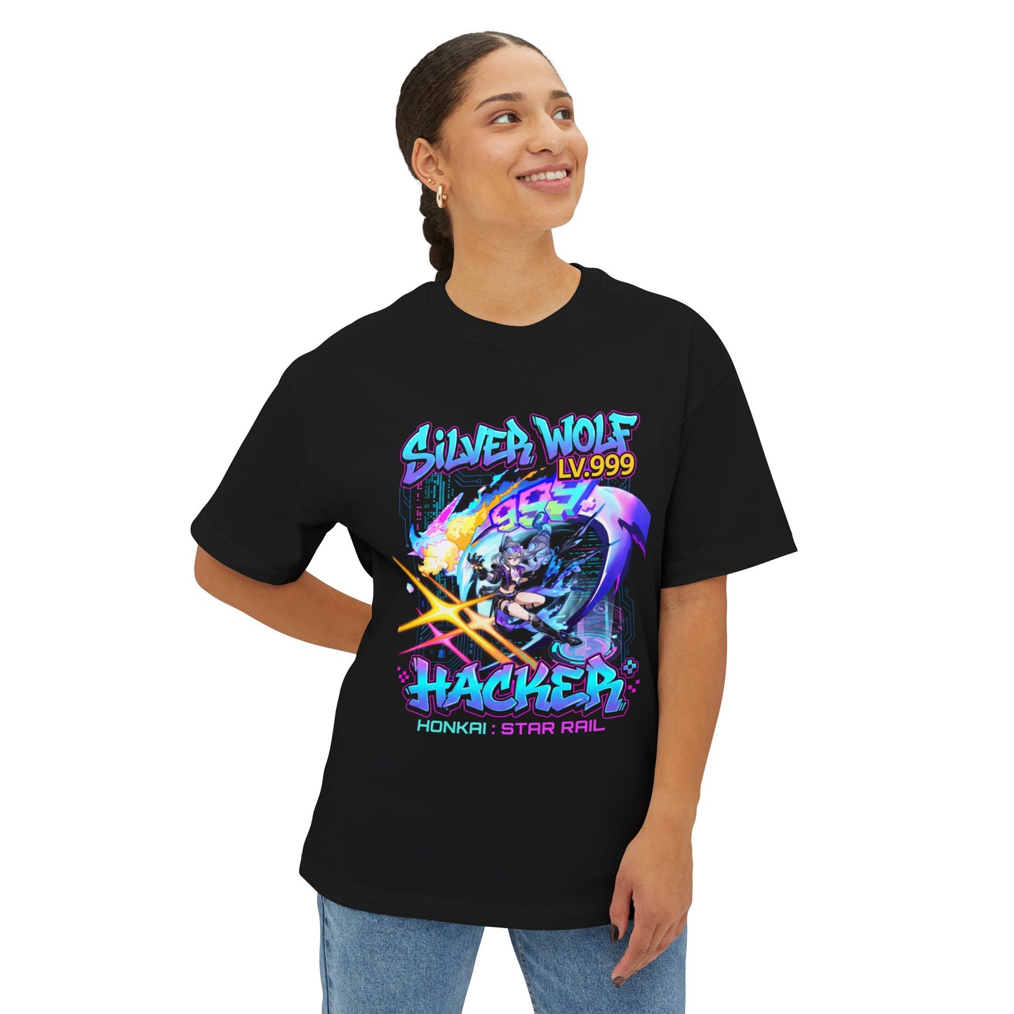 HSR Silver Wolf: Ultimate Bug Exploit Premium Oversized Unisex T-Shirt