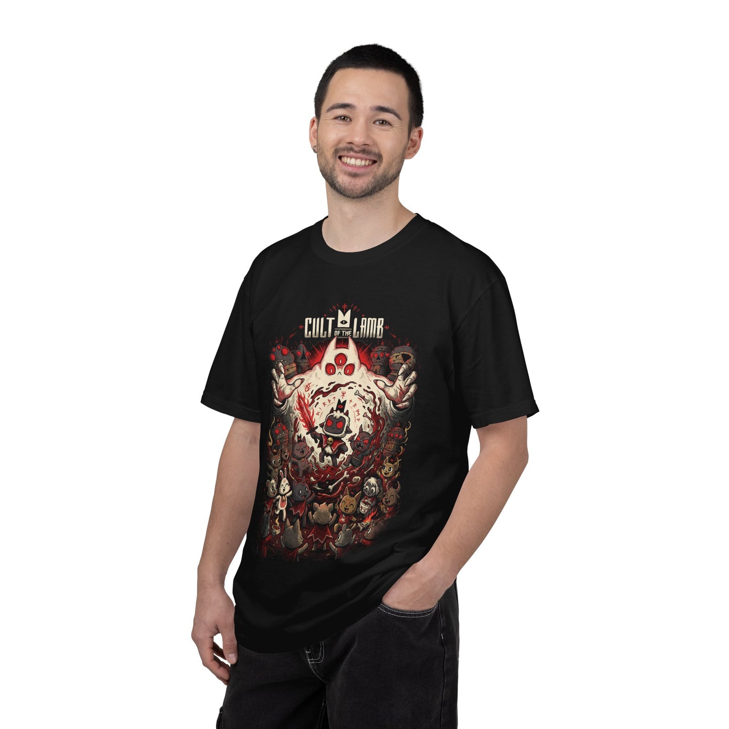 The Lamb Cult of the Lamb Adorable Sinister Cult Leader Art Premium T-Shirt