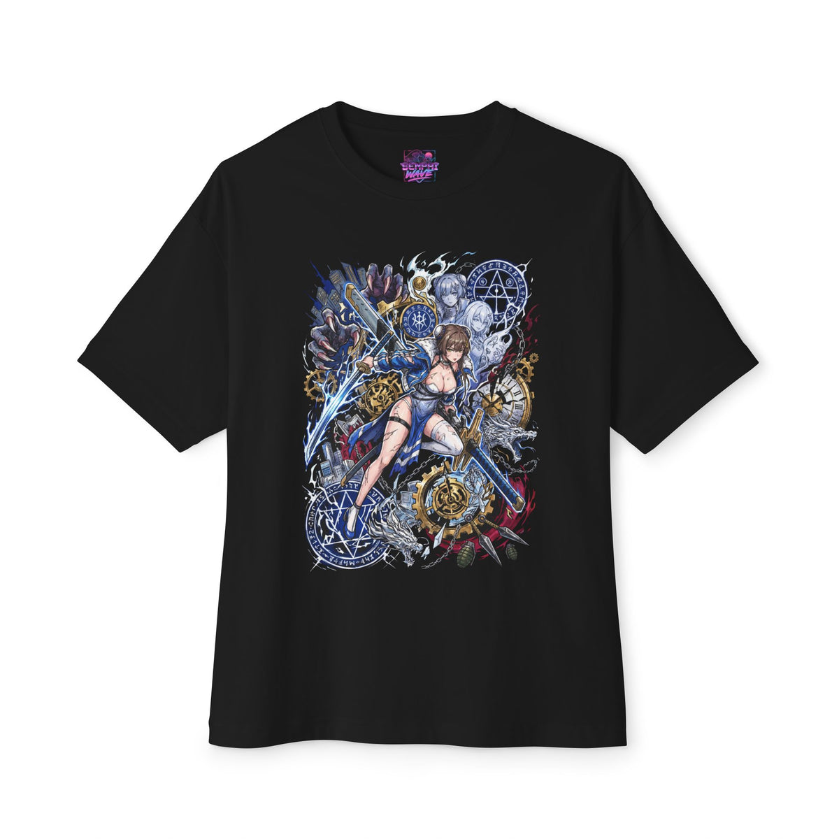 Chaos Zero Nightmare Yuki Clockwork Magic Circles Fan Art Oversized T-Shirt