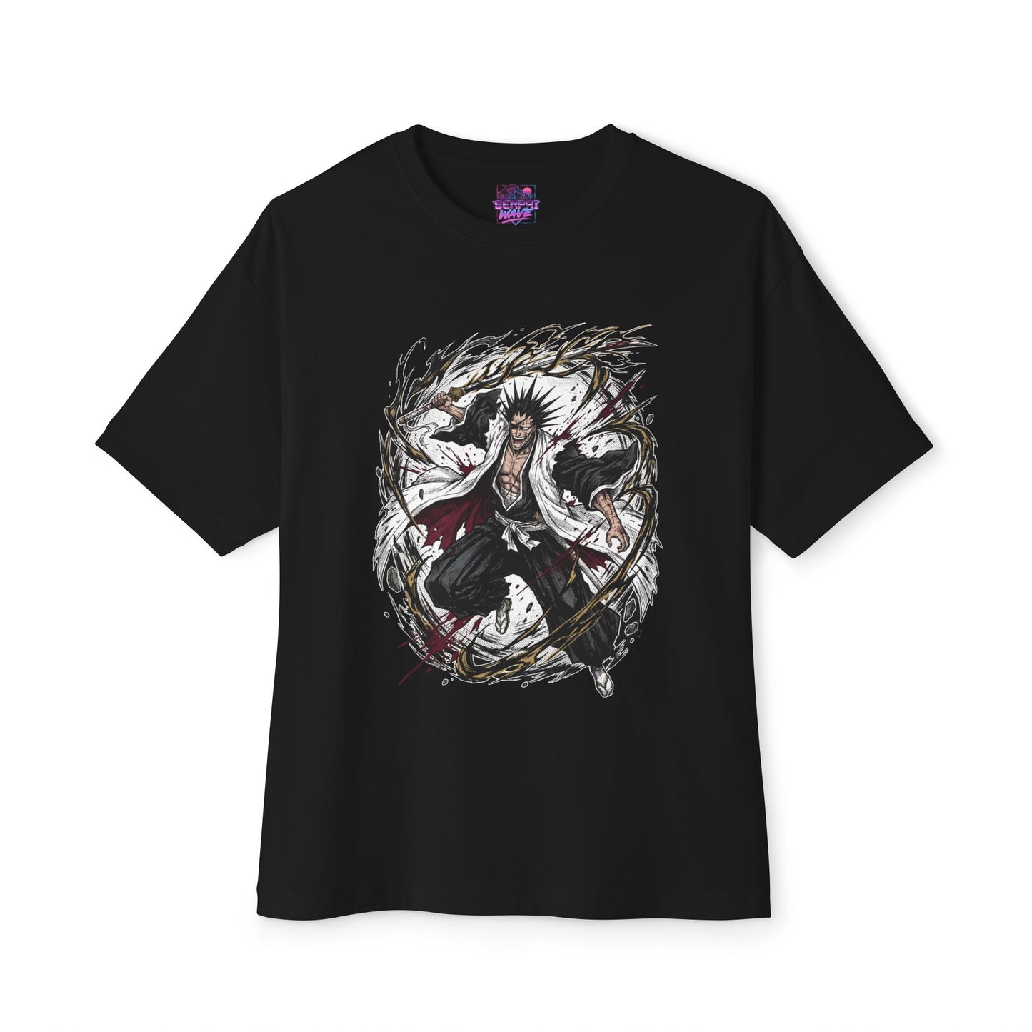Bleach Kenpachi Zaraki Spiky Hair Bells Design Premium Oversized Unisex T-Shirt