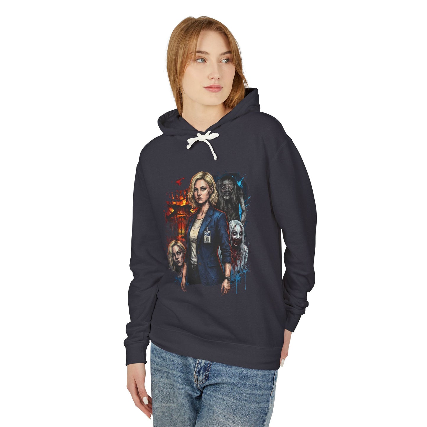Grace Ashcroft RE9 Leon S Kennedy Dual Story Survival Terror Art Unisex Premium Hoodie
