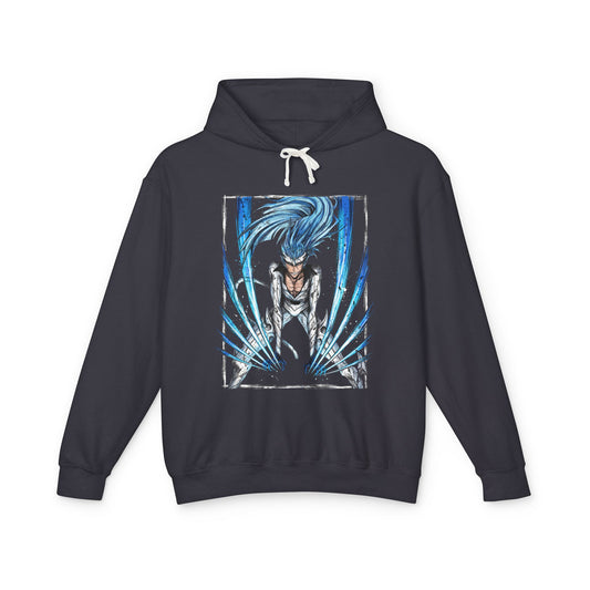 Anime Blue-Haired Antihero Inspired – Cero Claws Dynamic Pose Unisex Premium Hoodie
