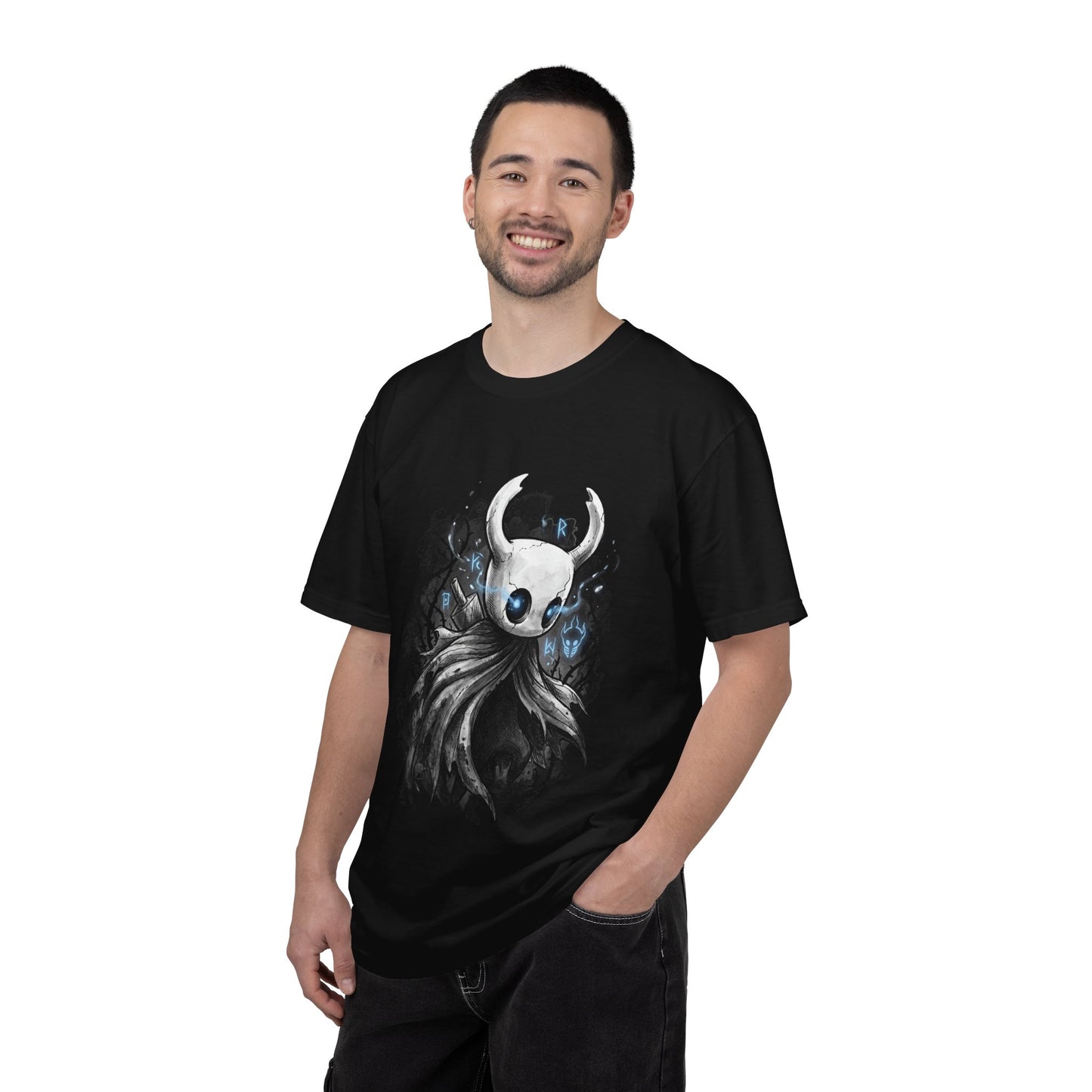 Hollow Knight Ghost Navy Cape Broken Nail Portrait Premium T-Shirt
