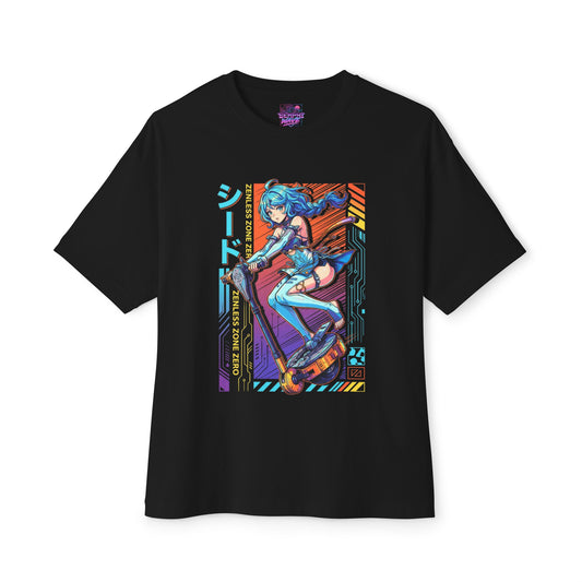 Retrowave Synth Seed Zenless Zone Zero White Demon Premium Oversized Unisex T-Shirt