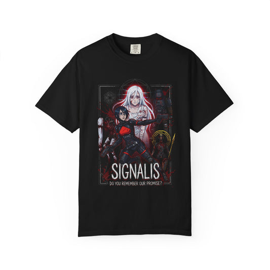 Signalis Elster Ariane Red Eyes Pale Dress Glitch Promise Design Premium T-Shirt