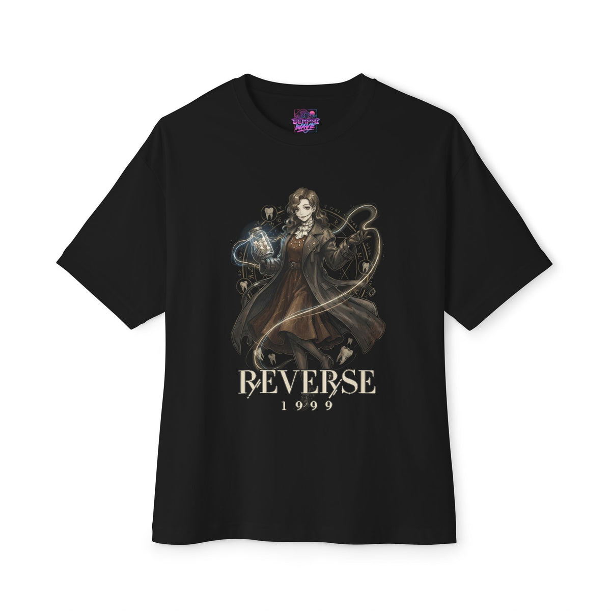 Reverse 1999 Tooth Fairy Jar of Teeth Fan Art Oversized T-Shirt