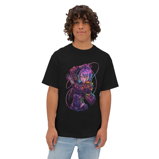 Cyberpunk Edgerunners Lucy David Martinez Romance Tragic Art Premium Oversized Unisex T-Shirt