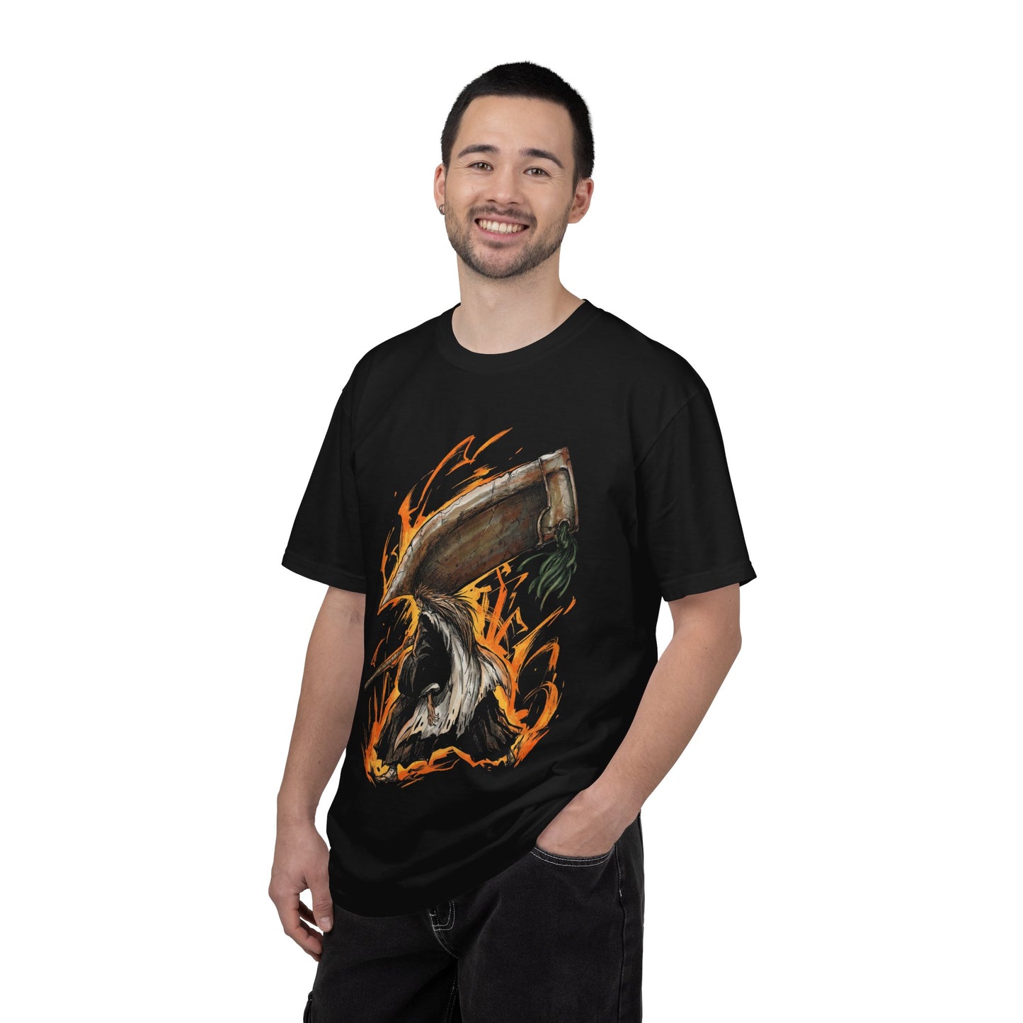 Bleach Kenpachi Zaraki Spiky Black Hair Portrait Premium T-Shirt