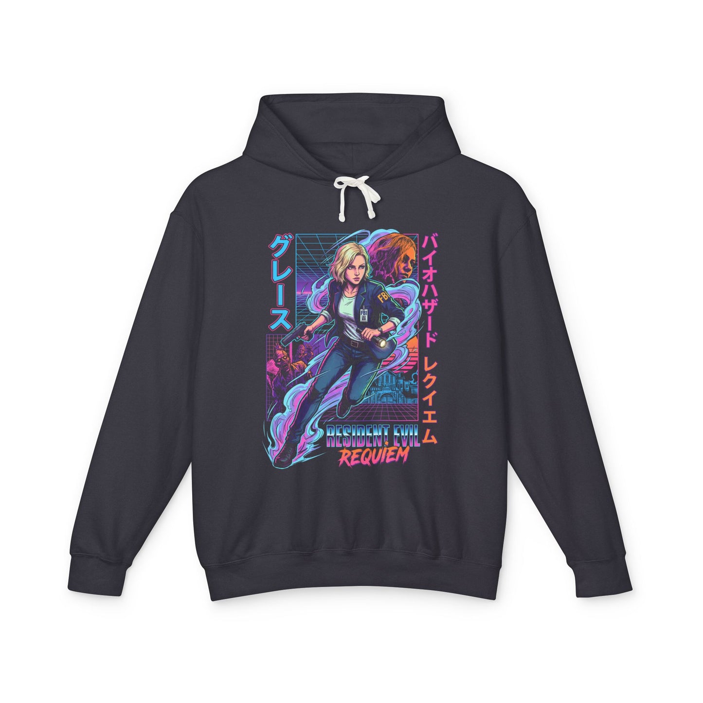 Retro Cyberpunk Grace Ashcroft Resident Evil 9 Face Fears Unisex Premium Hoodie