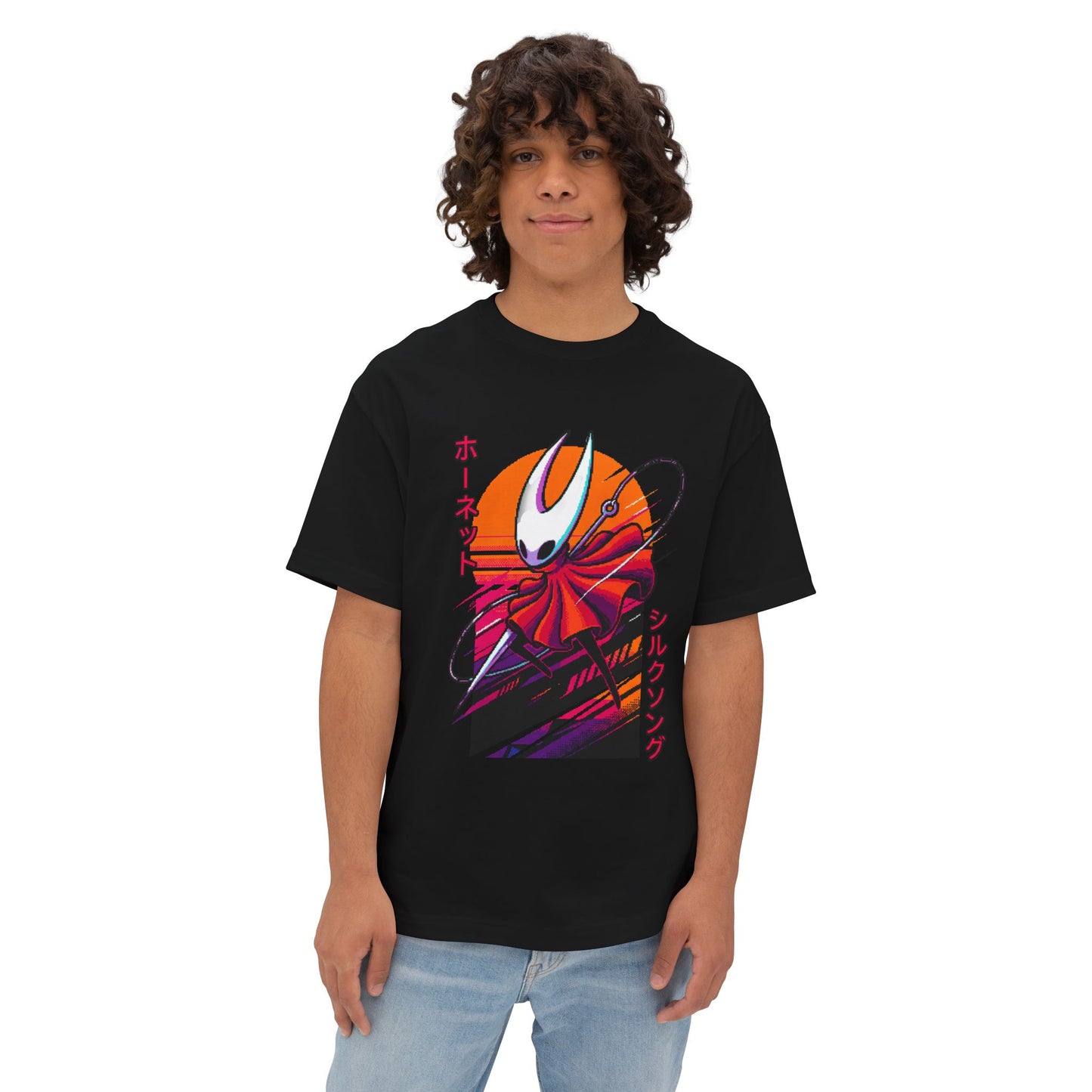 Hornet Silksong Vaporwave – Neon Needle Princess Premium Oversized Unisex T-Shirt