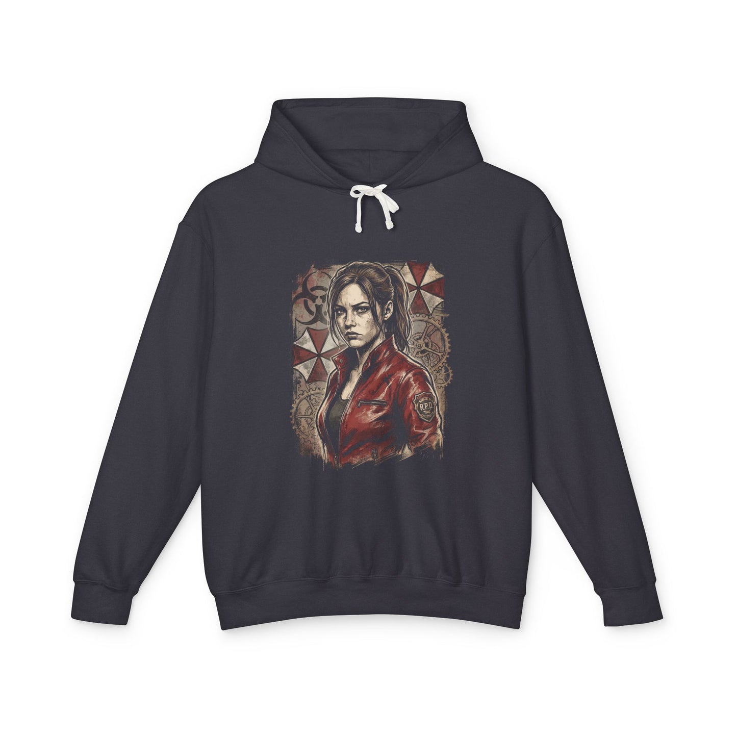 Resident Evil Claire Redfield Raccoon Police Station Escape Portrait Unisex Premium Hoodie