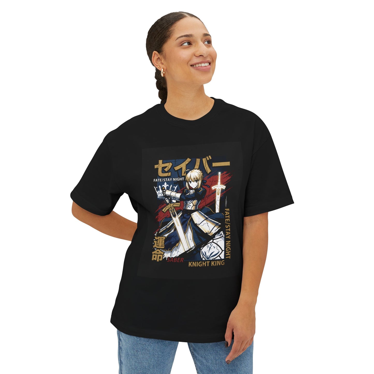 Saber Excalibur Holy Sword Fate Stay Night Premium Oversized Unisex T-Shirt