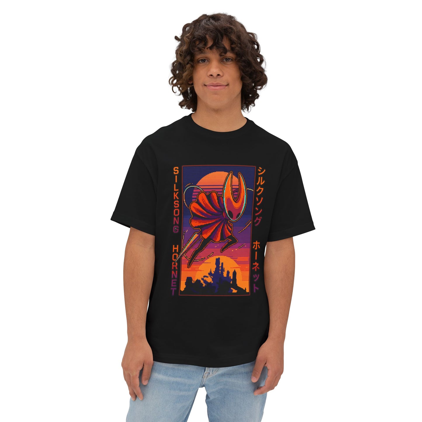 Hornet Silksong Vaporwave – Neon Needle Princess Premium Oversized Unisex T-Shirt