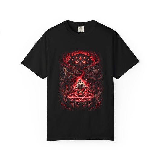 The Lamb Cult of the Lamb Tiny Red Horns Dark Face Design Premium T-Shirt