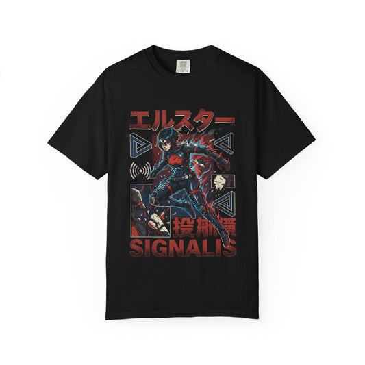 Signalis Elster Black Hair Red Eyes Retro Horror Design Premium T-Shirt