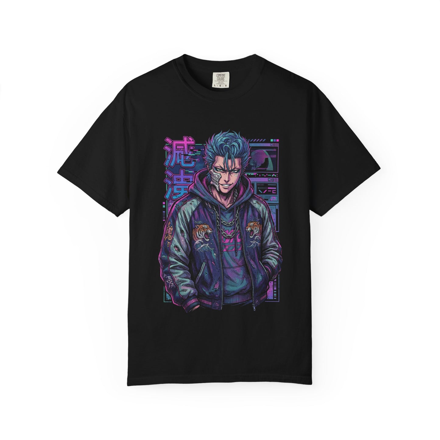 Bleach Grimmjow Panther Estigma Casual Vaporwave CRT Glitch Premium T-Shirt