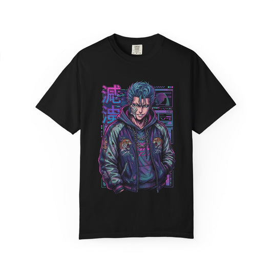 Bleach Grimmjow Panther Estigma Casual Vaporwave CRT Glitch Premium T-Shirt