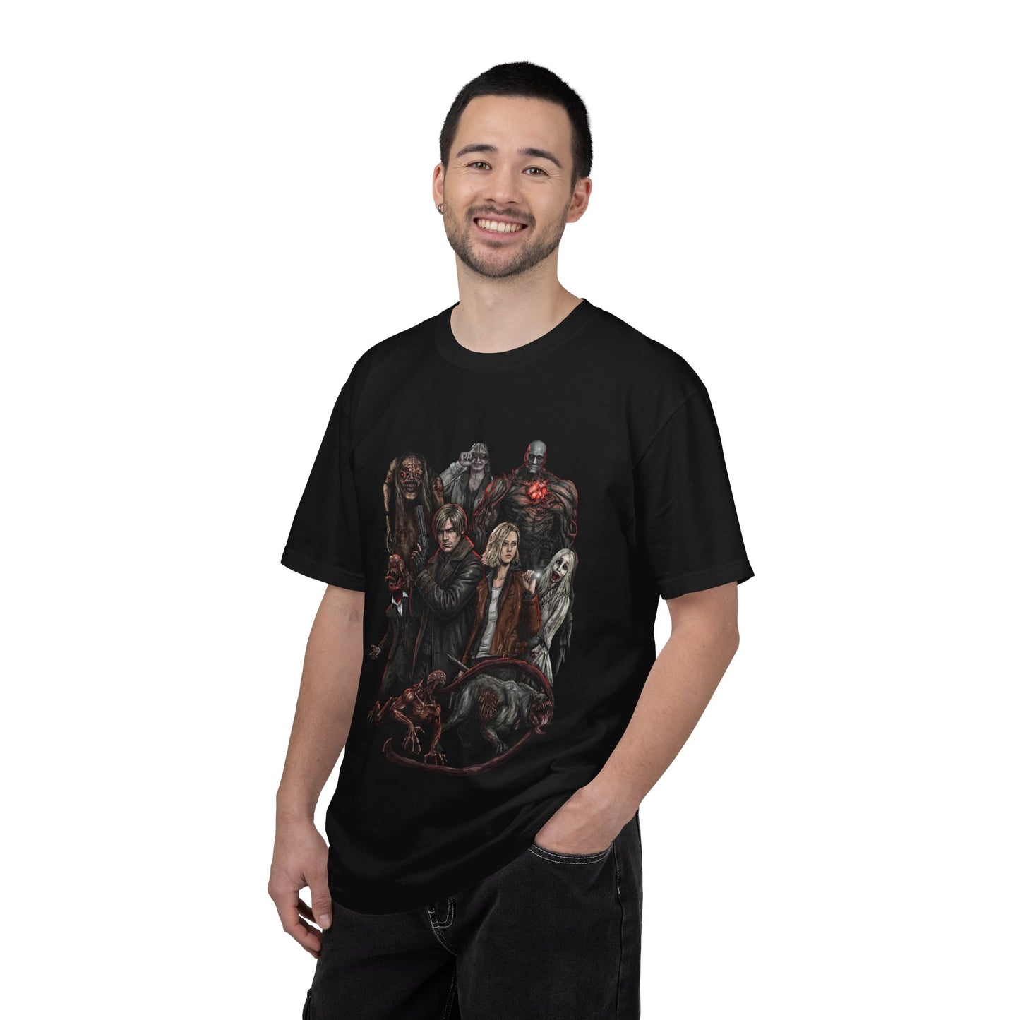 RE9 Grace and Leon with The Girl Blister Heads Titan Spinner Grunge Art Premium T-Shirt