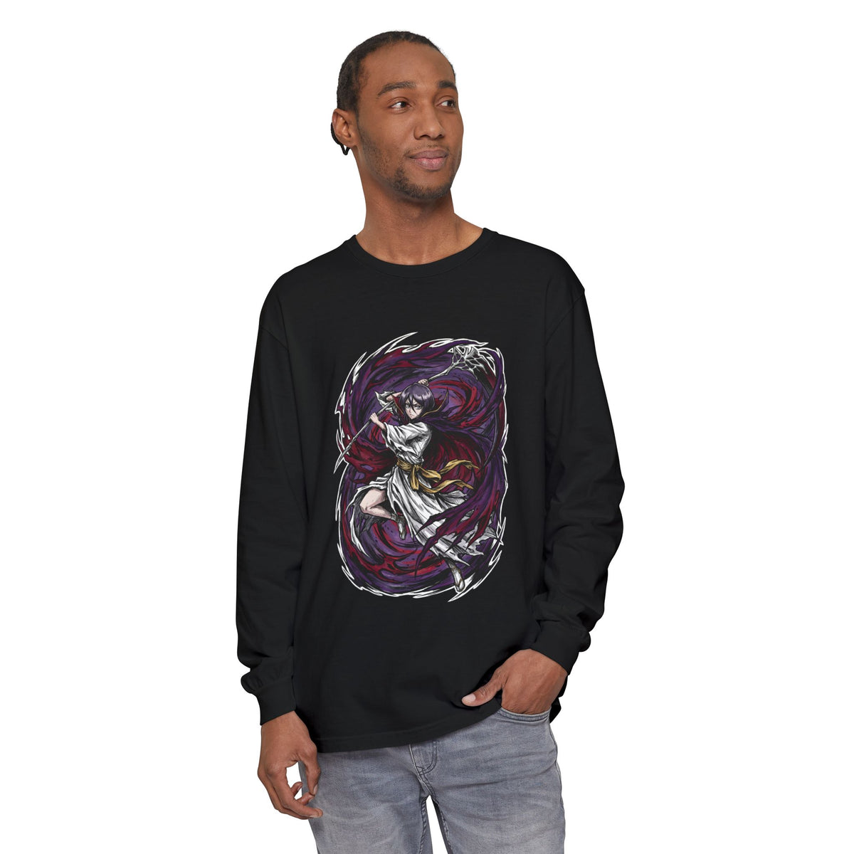 Rukia Kuchiki Bleach Lieutenant Fan Art Portrait Long Sleeve Tee