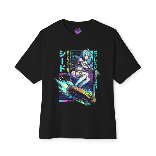 Zenless Zone Zero Seed Retro Retrowave Electric Demon Premium Oversized Unisex T-Shirt