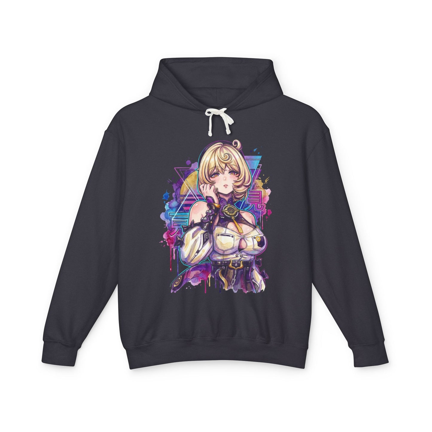 Yidhari ZZZ Purple Eyes Tentacles Back Vaporwave Neon Glow Unisex Premium Hoodie